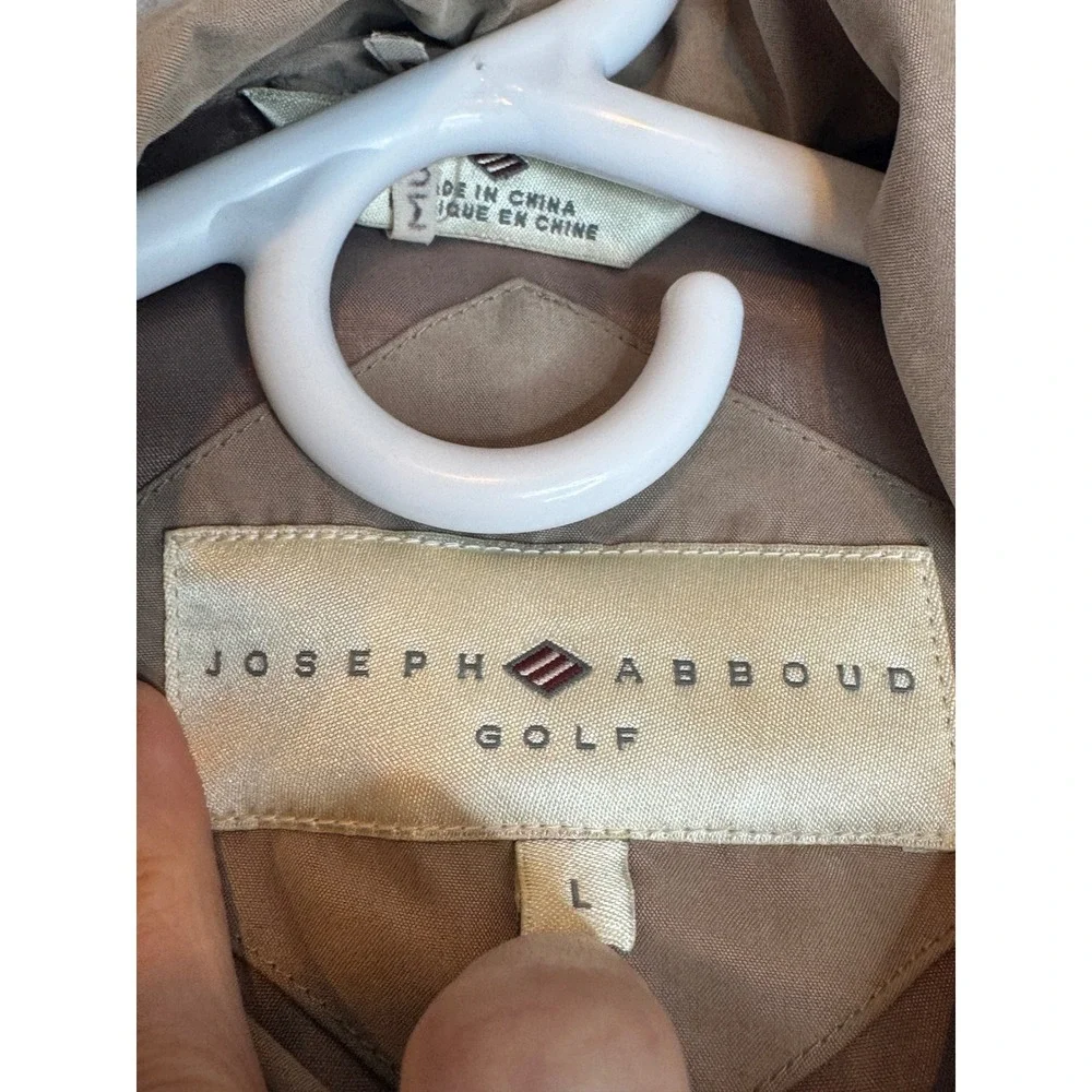 Joseph Abboud‎ Golf Jacket Mens L Beige Full Zip Collared Lightweight Coat